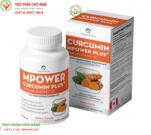 Viên Uống Mpower Curcumin Plus Nghệ Tươi canada, giúp giảm viêm nhiễm và đau nhức